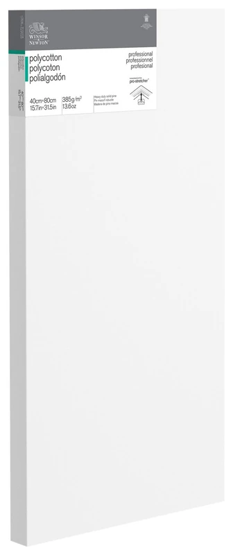 Winsor & Newton 6206057 Professional Stretcher Frame Deep Edge Made of Polycotton 385 g/m² Triple Primed Medium Grain Ideal for Oil Paints and Acrylic Paints 40 x 80 cm