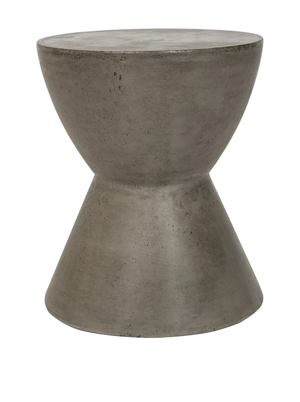 SAFAVIEH Modern Outdoor Cement Stool, in Dark Grey, 38 X 38 X 44.95