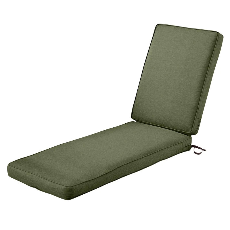 Classic Accessories Montlake Water-Resistant 72 x 21 x 3 Inch Outdoor Chaise Lounge Cushion, Patio Furniture Cushion, Heather Fern Green