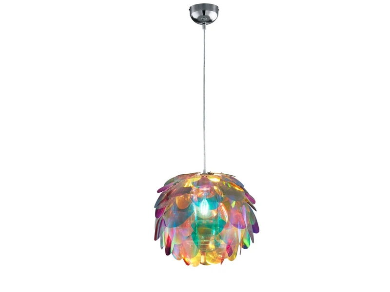 Reality Leuchten R30401069 Clover A++ to E Pendant Light, Acrylic, E27, Chrome, 40 x 40 x 150 cm