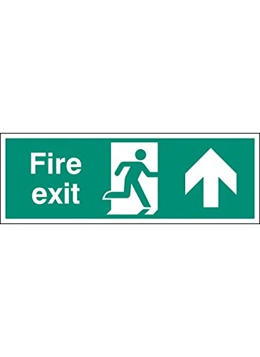 Caledonia Signs 52129 Fire Exit up Single Sided, 1200 mm x 400 mm, 5 mm Rigid