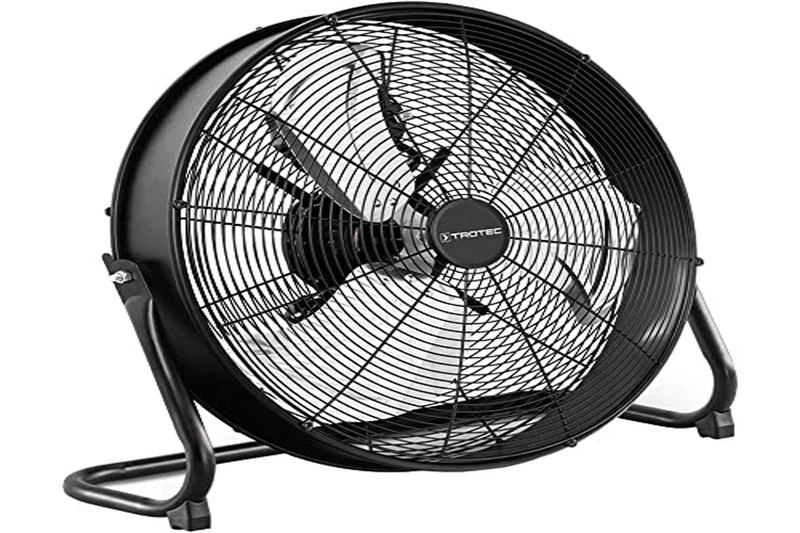 TROTEC TVM 20 D Floor Fan 120 W 360 Degree Tilt Angle 3 Levels Diameter 50 cm Anti-Tilt Support Silent Black