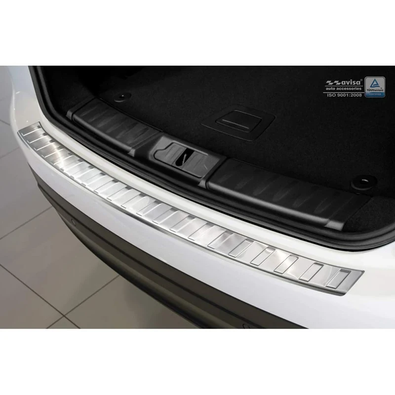 Avisa Stainless Steel Rear bumper protector compatible with Jaguar F-Pace 2016-2020 & FL 2020- 'Ribs'