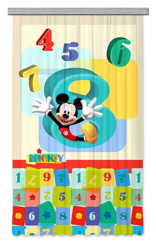 Disney AG Design Curtains Mickey Mouse - Kids Curtains - 3D Photo Print - 1 Part - FCSL 7143, Multi-Colour, 140 x 245 cm/ 55 x 96, 5-Inch
