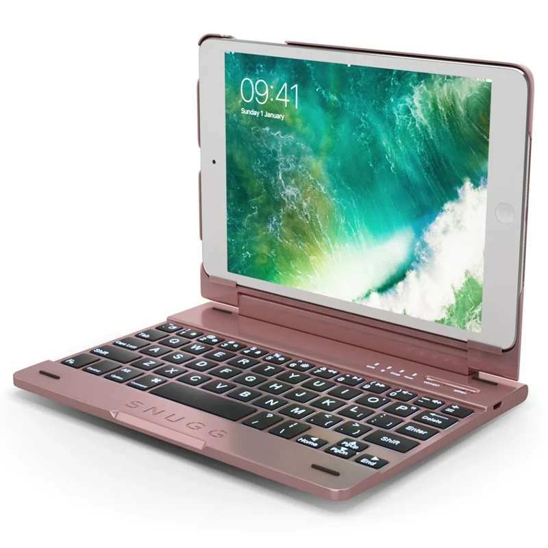 The Snugg B01N03ORF7 Keyboard Case for Apple iPad Mini, Rosegold - Rose Gold
