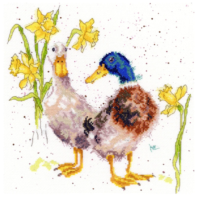 Bothy Threads Ducks and Daffodils Counted Cross Stitch Kit 26x26cm XHD6