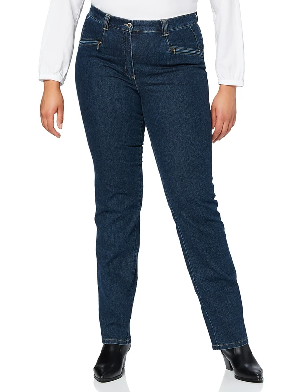 Ulla Popken Women's Plus Size Mony Stretch Jeans Dark Blue Denim 116 707882 93-116