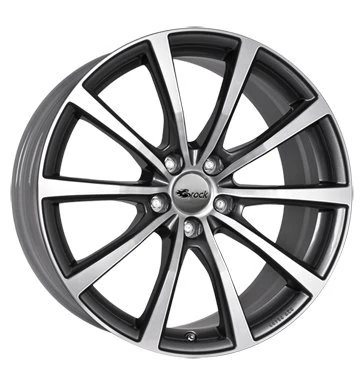 Brock B32 7.5 x 18 ET 41 Bolt Circle 5 x 110 Hub Centering 65.1 580071371, Himalaya-Grey Front-Polished
