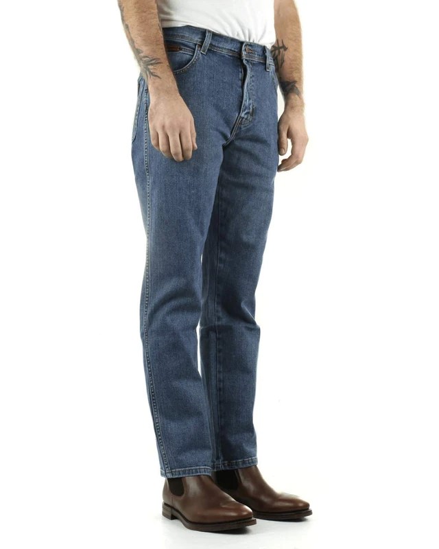 Wrangler Men's Texas Stretch Trucker Blue Jeans, Blue (Darkstone 009), 38 W/32 L