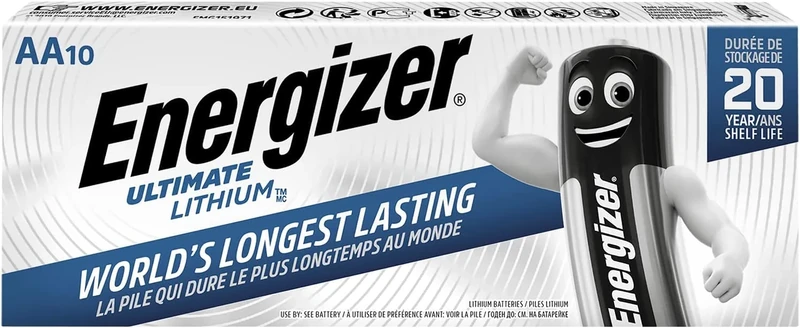 Energizer Ultimate Lithium AA Batteries - 10 Pack 1.5V Li-FES 2