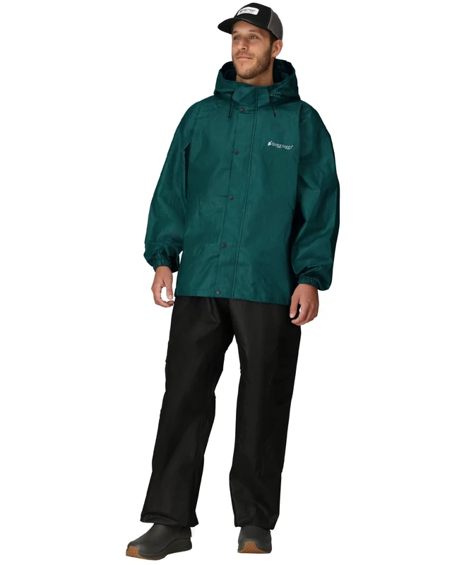 FROGG TOGGS Men's Standard Classic All-Sport Waterproof Breathable Rain Suit, Dark Green/Black, 3X-Large