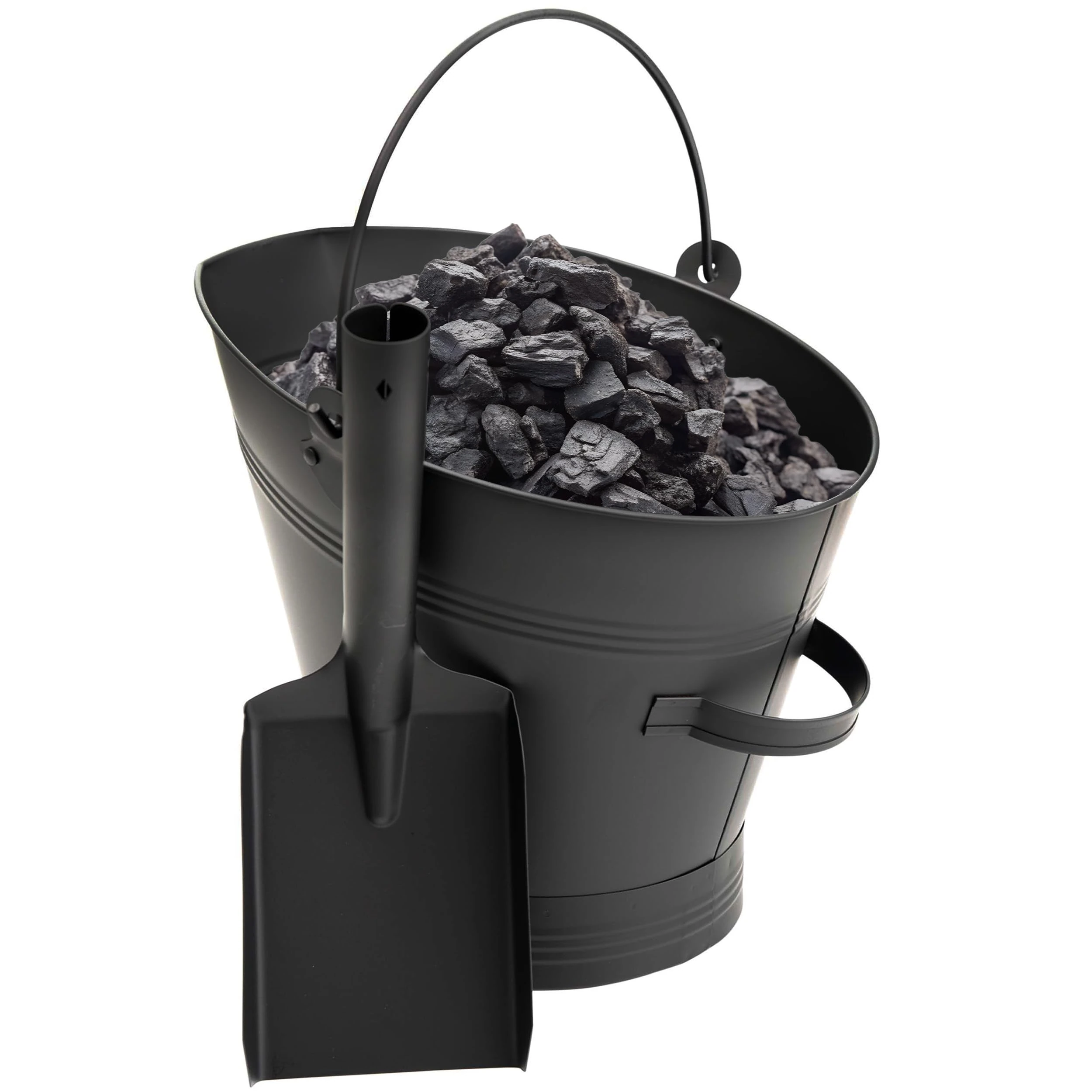 Fireplace Waterloo Style Black Coal Scuttle Bucket Hod With Shovel (Waterloo Style Coal Bucket & Shovel)