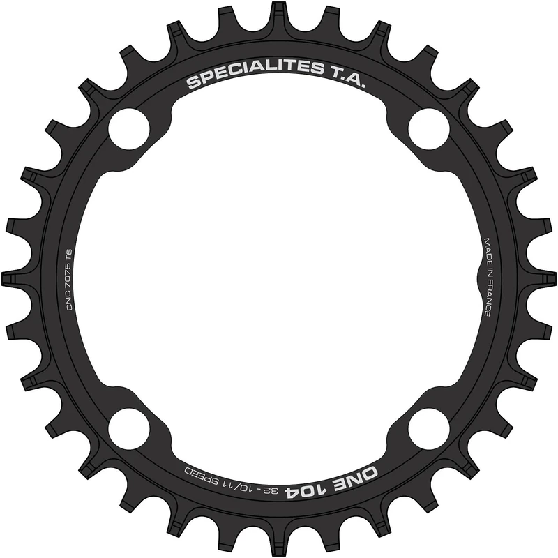 Spécialités TA 104pcd One MTB Narrow/Wide Chainring, Black, 36t