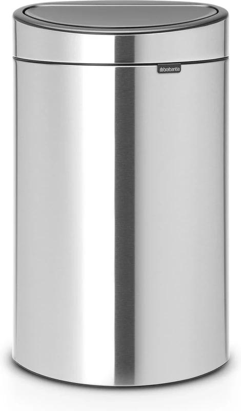 Brabantia Touch Bin New Recycle - 10L + 23L Inner Buckets (Matt Steel Fingerprint Proof) Flat-Backed Waste/Recycling Kitchen Bin with Removable Sorting Compartments