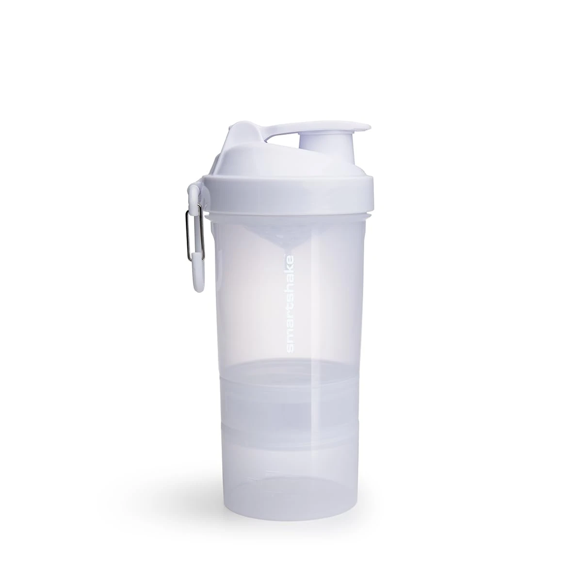 Smartshake O2GO ONE Protein Shaker Flasche 600 ml | 20 oz – Shaker mit Pulverfach – Auslaufsicherer Schraubdeckel – BPA frei – Unisex Gym Shakers (Pure White)
