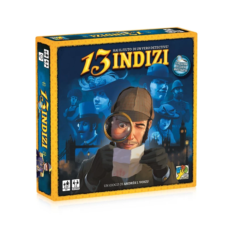 dV Giochi -13 Clues-Board Game of Deduction and Investigation-Italian Edition, Multicolor, DVG9330