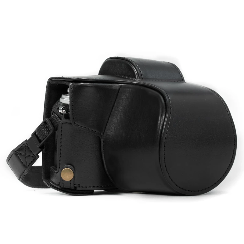 MegaGear MG993 Olympus OM-D E-M10 Mark II, E-M10 (14-42mm) Ever Ready Leather Camera Case and Strap - Black