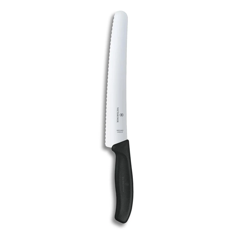 Victorinox Swiss Classic, Pastry Knife, Extra Sharp Blade, Wavy Edge, 22 cm, Plastic Handle, Stainless Steel, Black - Image 1