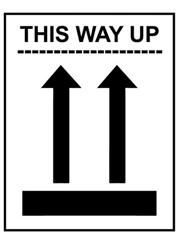 Caledonia Signs 58160 This Way Up Label, 250 S/A, 100 mm x 100 mm