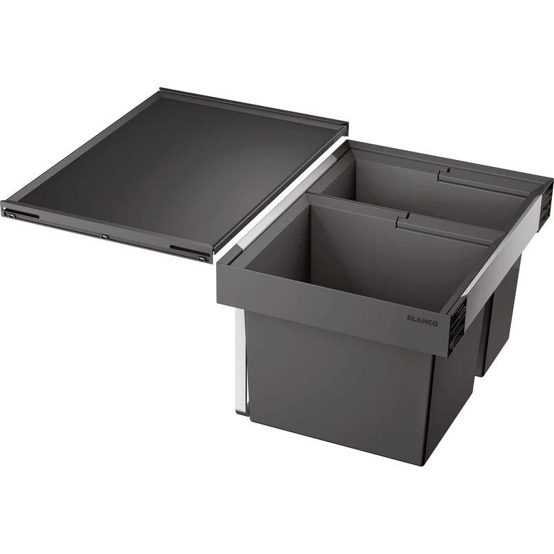 BLANCO Flexon II 60/2, garbage system for waste separation in the kitchen, with 2 trash cans (30 l/19 l), for installation in the drawer of a 60 cm base cabinet; 521471