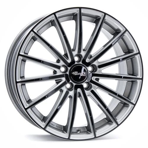 Brock B36 7.5 x 17 ET 45 Bolt Circle 5 x 112 Hub Centering 66.6 580071410, Crystal Silver-Black