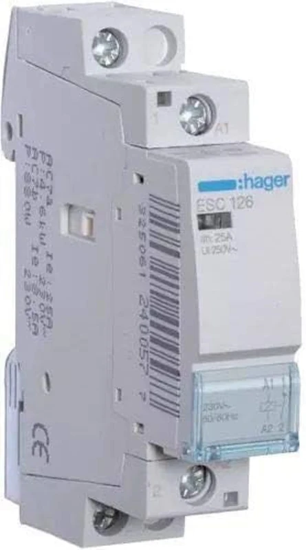 Hager Systems ESC126 Contactor, 25A, 1Nc, 230V