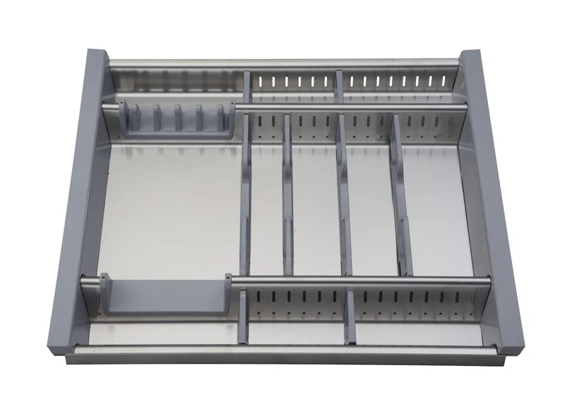 Elletipi Flexo R260/S C10 Cutlery Holder for Drawer Module, 60 cm, Stainless Steel, Grey