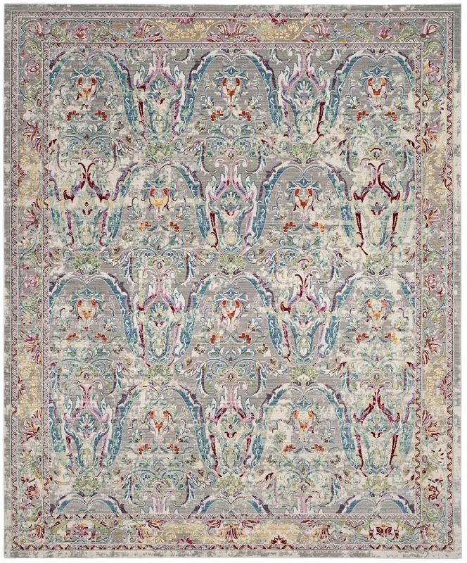 SAFAVIEH Metro-Mod Rug for Living Room, Dining Room, Bedroom - Mystique Collection, Short Pile, in Grey and Light Blue, 244 X 305 cm