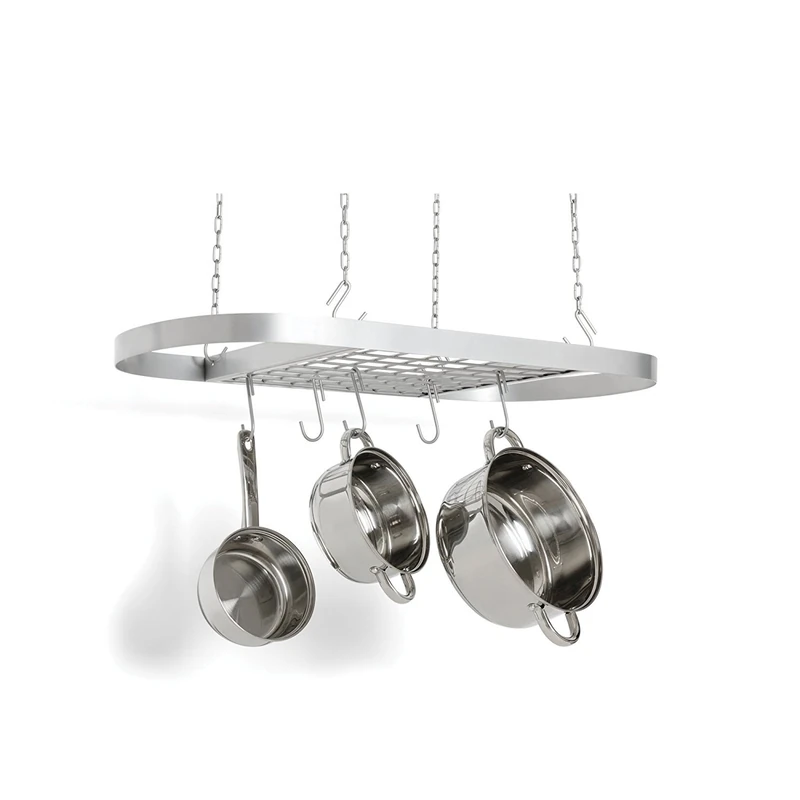 Fox Run 74935 Oval Pot Rack, Stainless Steel