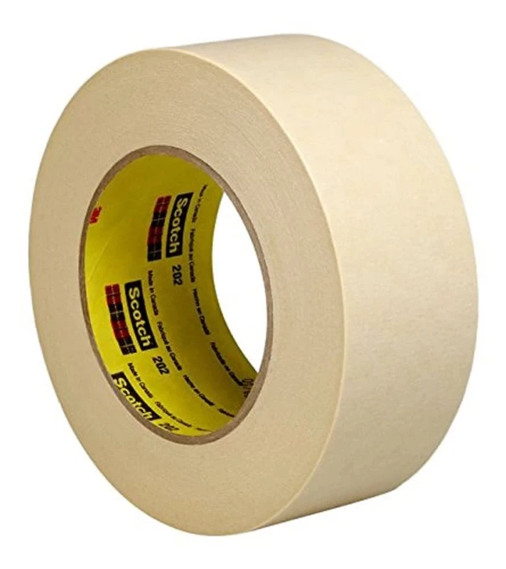3M 202 Crepe Masking Tape, 72 mm x 50 m, Beige, Pack of 12