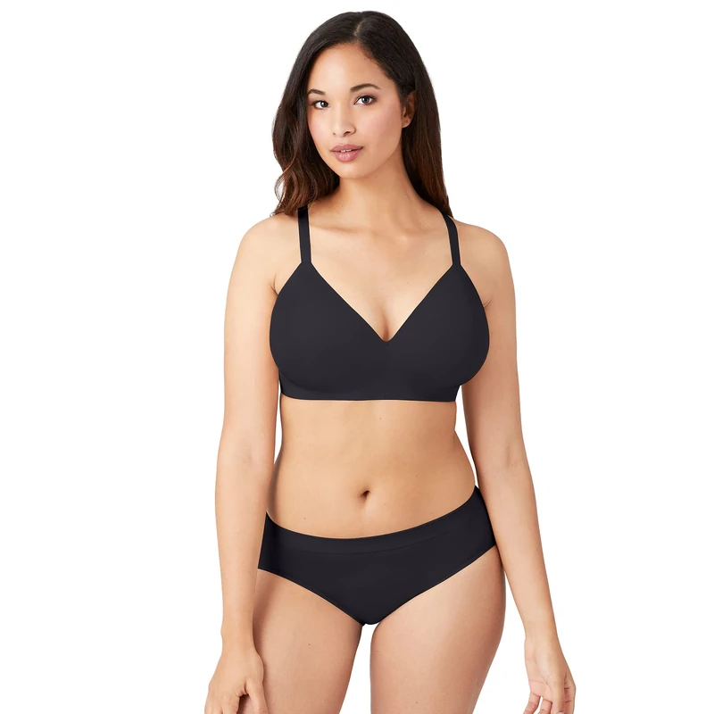 Wacoal Women's Ultimate Side Smoother Wire Free Bra, Black, 32C