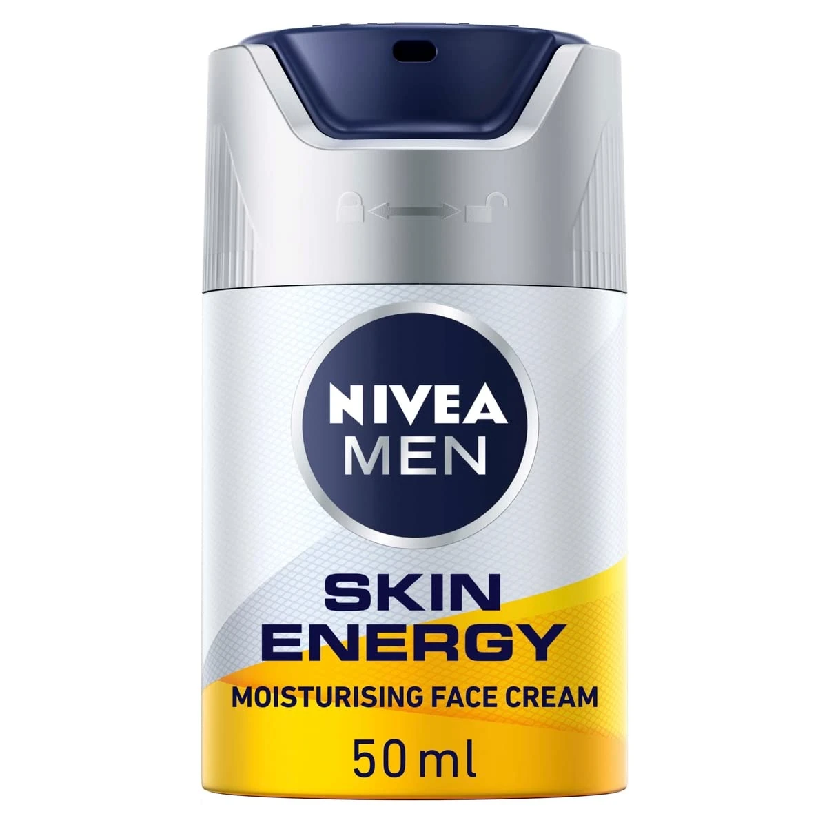 NIVEA MEN Skin Energy Moisturising Creme (50 ml), Face Cream for Men Infused with Caffeine, Revitalising Face Cream Fights Signs of Tiredness, Men's Skin Care Essentials (Packing may vary)
