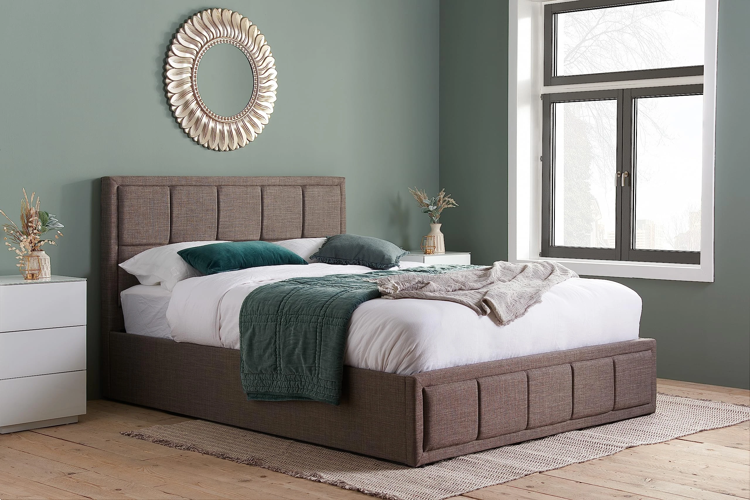 Birlea Hannover Ottoman Storage Bed - Fabric, Grey, King Size