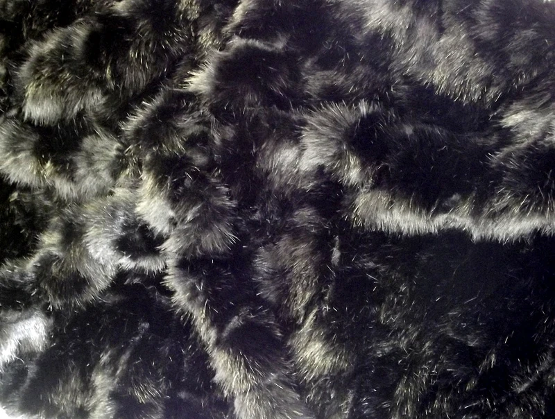 CRS VENDOR LTD. Super Luxury Faux Fur Fabric Material - BLACK BEAR