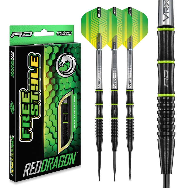 RED DRAGON Freestyle 21g Tungsten Darts Set with Flights and Stems