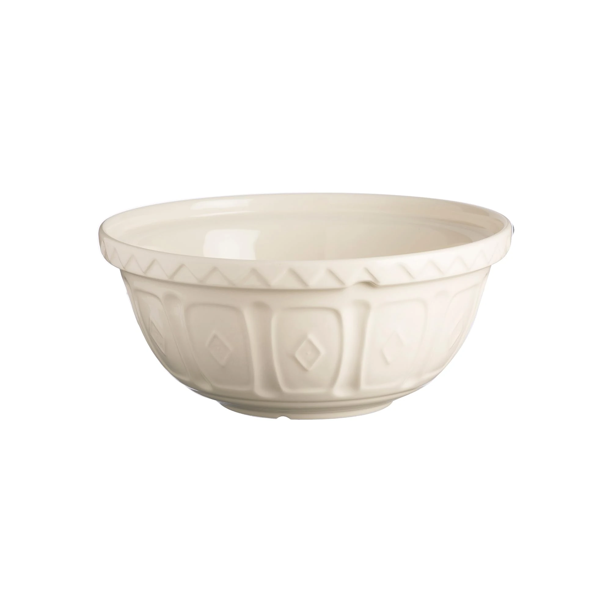Mason Cash Colour Mix Cream Mixing Bowl | 2 Litre Capacity | 24cm Earthenware Bowl with Classic Pattern Design | Dishwasher Safe | Ideal for Pastry, Cakes, Cookies & Family Baking