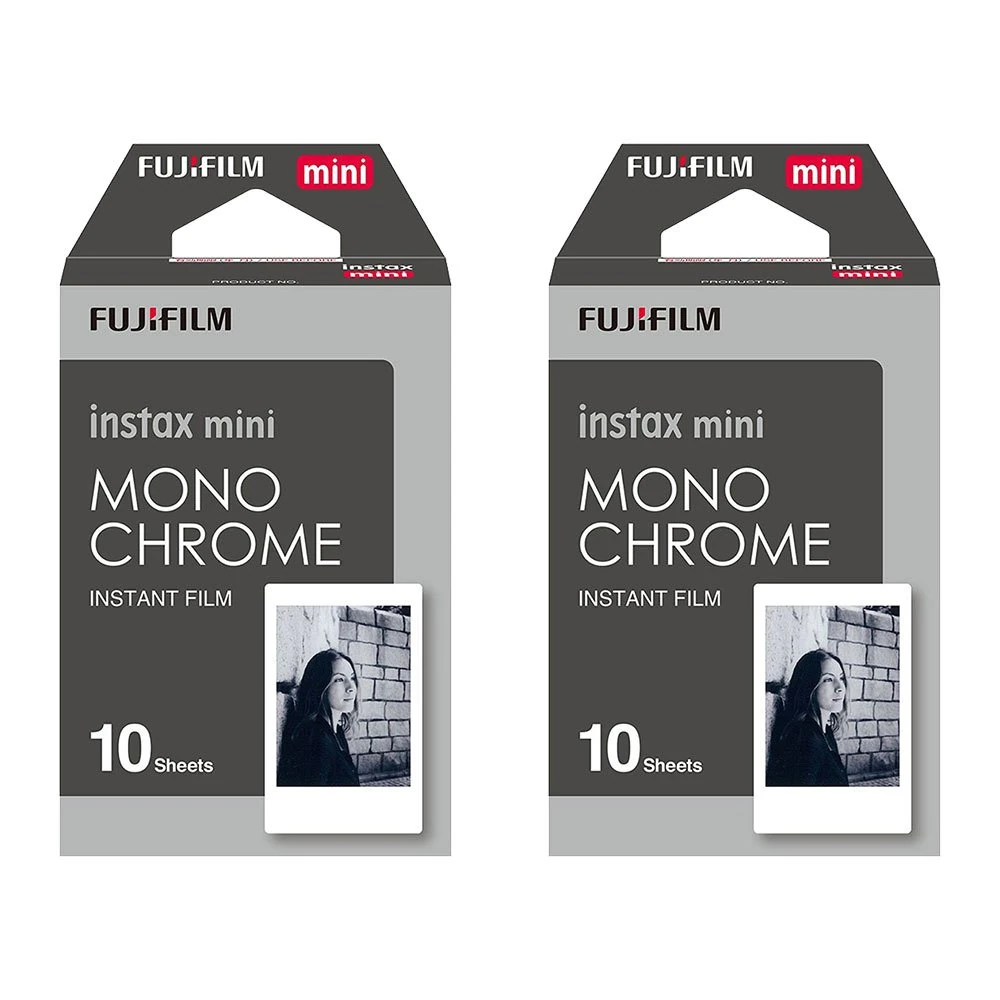 Fuji Instax Mini Monochrome BLACK AND WHITE Instant Film - 20 Shot Pack