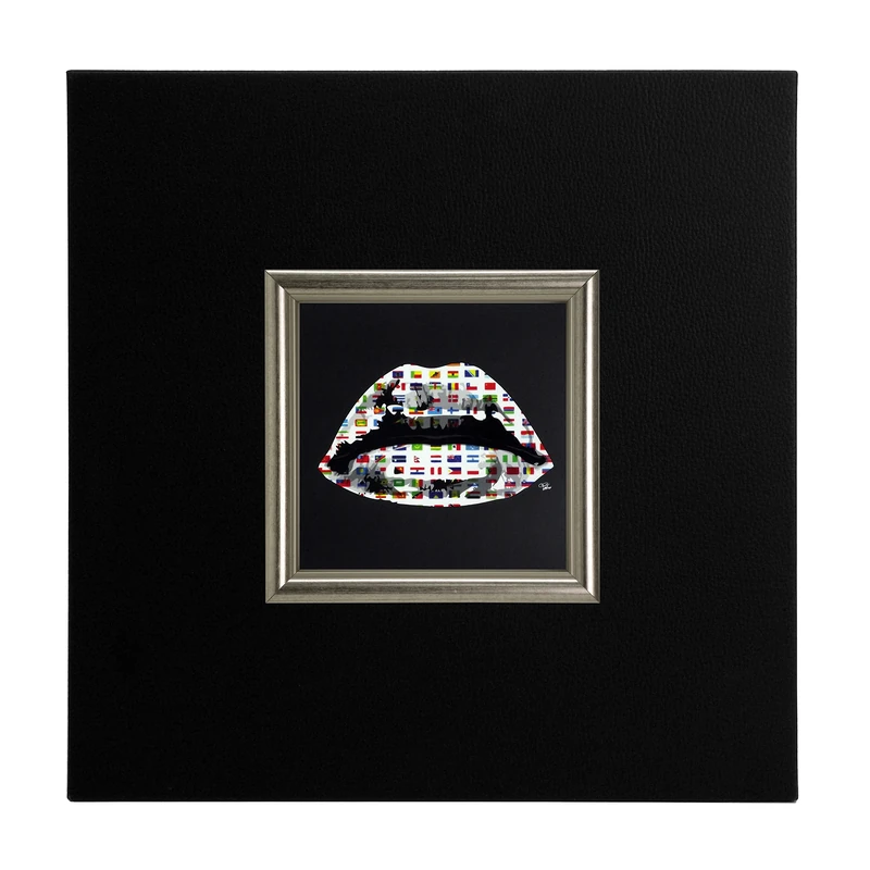 Ergo 80CZ6, 40x40x1,5 World Kiss Paul IGP5843/Kit Paper/Eco Leather/Wood, Black, 40 x 40 x 1.5 cm