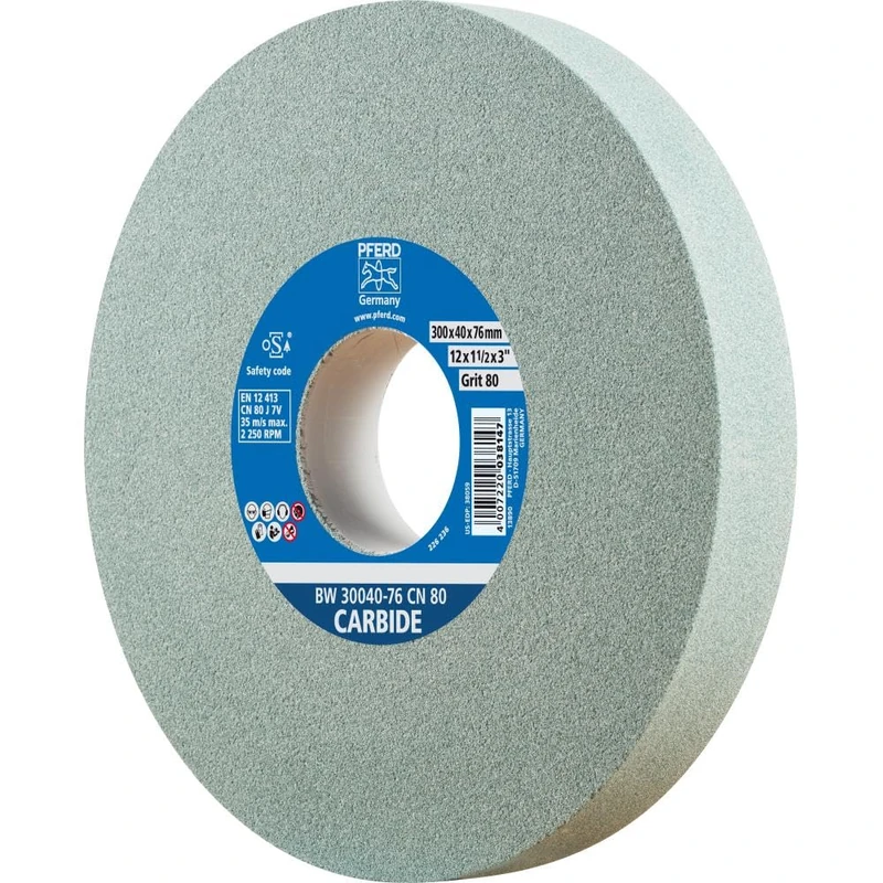 PFERD 300mm x 40mm x 40mm Silicon Carbide (CN) Grit 80 Soft Bonded Abrasive Wheel for Angle Grinder, Die Grinder