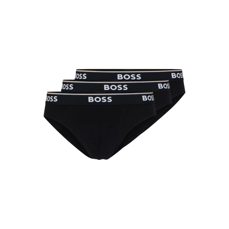 BOSS Men's 3-Pack Classic Regular Fit Stretch Briefs, Black, XL (Pack of 3)