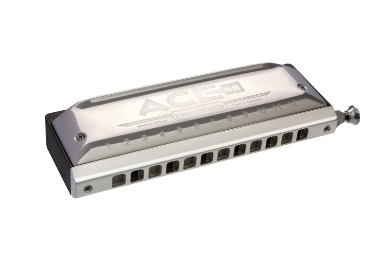 Hohner Harmonicas Ace 48, 12-Hole, Key of C, Silver, Nylon Case
