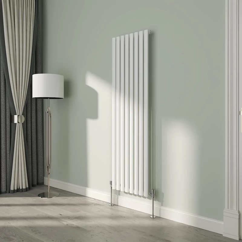 NRG White Oval Radiator Vertical 1600x472mm Single Panel Central Heating Radiators Perfect for Bathrooms Kitchen Living Room