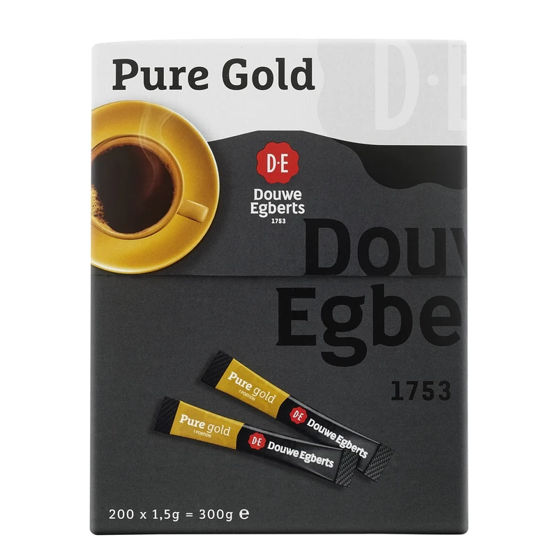 Douwe Egberts Pure Gold Instant Coffee Sticks - 200 x 1.5g Sachets