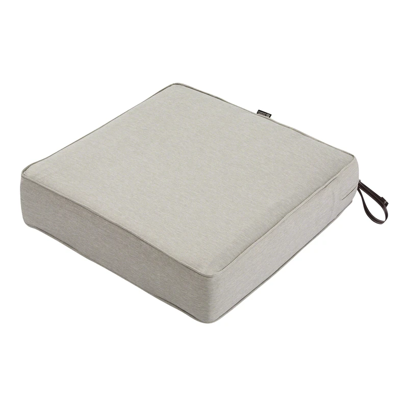 Classic Accessories Montlake FadeSafe Square Patio Lounge Seat Cushion - 5" Thick - Heavy Duty Outdoor Patio Cushion with Water Resistant Backing, Heather Grey, 23" W x 23D x 5T (62-019-HGREY-RT)