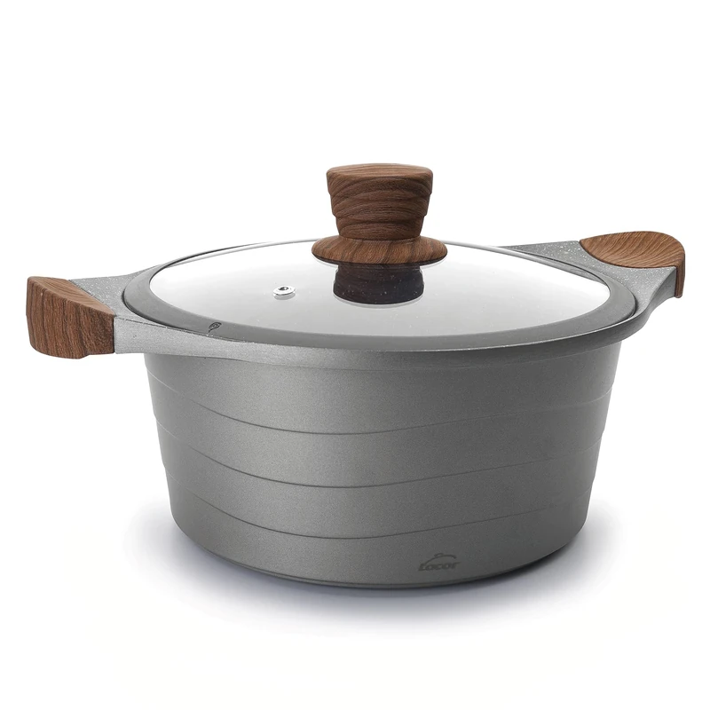 Lacor 27324 Stilo Cast Aluminium Casserole, 24 cm, Grey