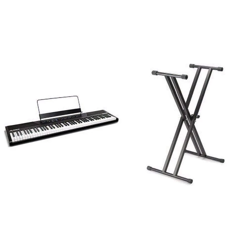Alesis Recital Bundle | 88-Key Beginner Digital Piano with Full-Size Semi-Weighted Keys & Stand