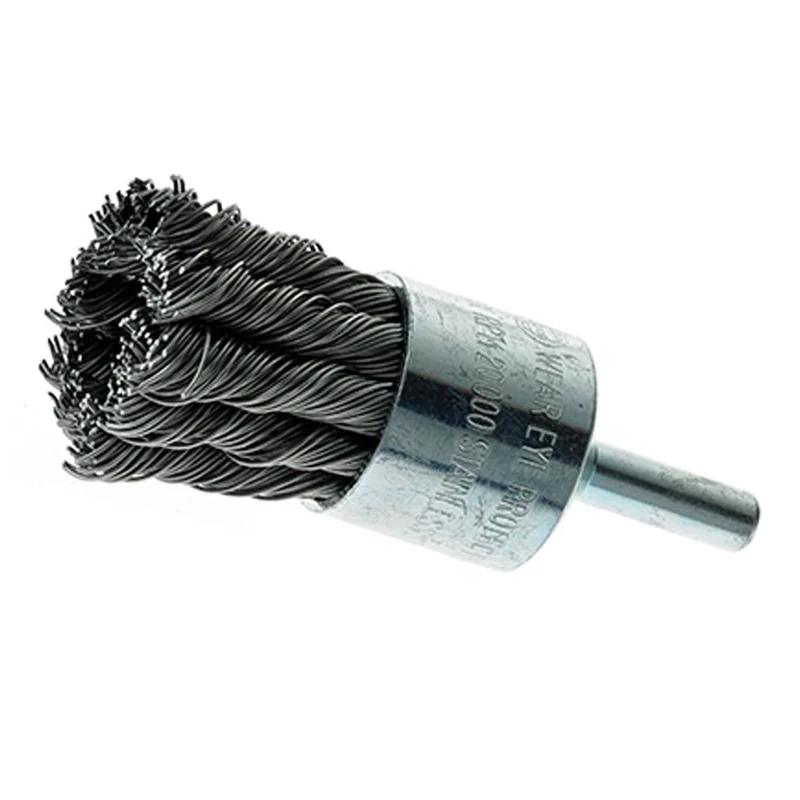 Mercer Industries 181020B Knot End Brush, 1" x 1/4" Shank for Drills and Die Grinders, 20-Pack