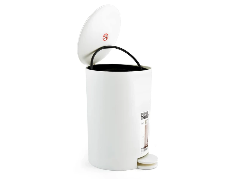 H&H White Pedal Bin, White, 29 x 26 x 38 cm