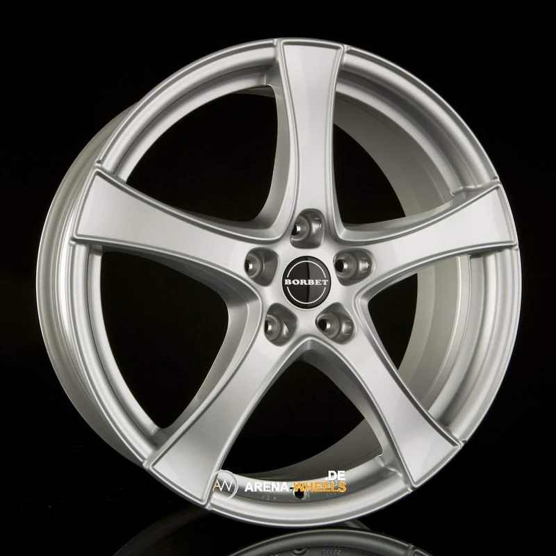 Borbet F2 7.5 x 18 ET 52 Bolt Circle 5 x 112 Hub Centering 66.5 F2 75852112566.5BS/T, Brilliant Silver