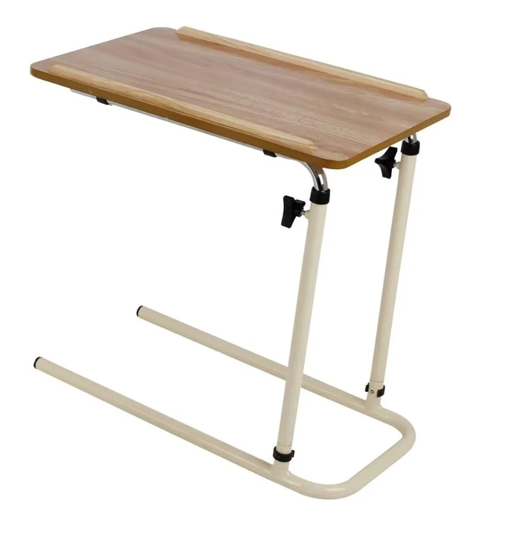 Homecraft Overbed Table, Flat Packed, Table Slides Over a Bed to Provide Conveniency, Adjustable Surface for Use with Chairs and Beds in Hospitals and Home